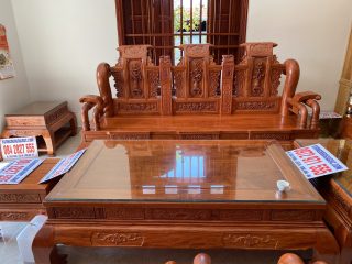 Siêu phẩm bộ ghế Tần Thuỷ Hoàng tay cột 16cm liền khối (Anh Bắc, Hải Dương)