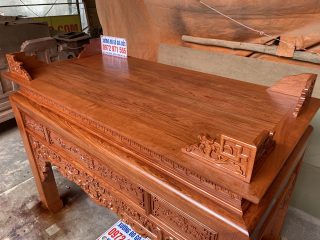 Án gian gỗ hương đá chân 12cm đục ngũ phúc (Anh Trọng, Hà Nội)