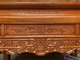Án gian gỗ hương đá chân 12cm đục ngũ phúc (Anh Trọng, Hà Nội)