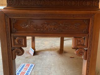 Án gian ngũ phúc gỗ hương đá chân 12cm phun PU cánh gián