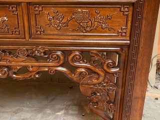 Án gian ngũ phúc gỗ hương đá chân 12cm phun PU cánh gián