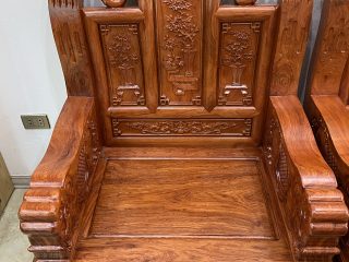 Bộ bàn ghế Âu Á chương voi 6 món gỗ hương đá (Anh Hiệp, Bắc Giang)