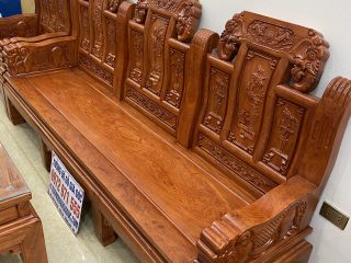 Bộ bàn ghế Âu Á chương voi 6 món gỗ hương đá (Anh Hiệp, Bắc Giang)