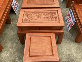 Bộ bàn ghế Âu Á chương voi 6 món gỗ hương đá (Anh Hiệp, Bắc Giang)