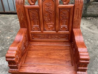 Bộ bàn ghế Âu Á chương voi 6 món gỗ hương đá (Anh Hiệp, Bắc Giang)