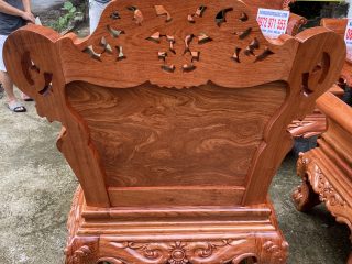 Bộ bàn ghế Hoàng Gia 10 món vách trơn bàn đục tứ linh siêu đẹp (Anh Đức, Thanh Hóa)