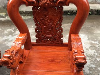 Bộ bàn ghế nghê rồng phong thủy hàng đục tay đẳng cấp (Anh Huy, Bắc Giang)
