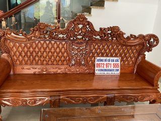 Bộ bàn ghế Hoàng Gia 10 món gỗ hương đá (Anh Mạnh, Hà Tĩnh)