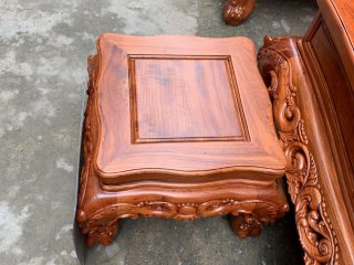 Bộ bàn ghế Louis Hoàng Gia vách trơn 6 món gỗ hương đá (Anh Thiên, Hà Nội)