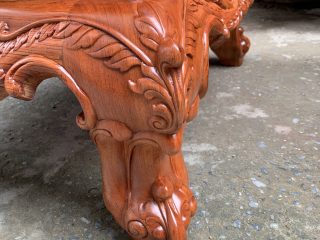 Bộ bàn ghế Louis Hoàng Gia vách trơn 6 món gỗ hương đá (Anh Thiên, Hà Nội)