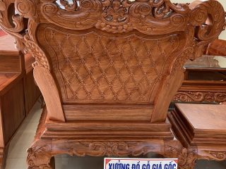 Bộ bàn ghế Hoàng Gia 6 món gỗ hương đá mặt ván tràn (Anh Tân, Vĩnh Phúc)
