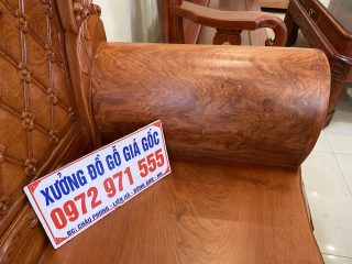 Bộ bàn ghế Hoàng Gia 6 món gỗ hương đá mặt ván tràn (Anh Tân, Vĩnh Phúc)