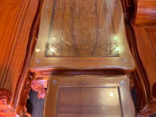 Bộ bàn ghế Hoàng Gia gỗ hương đá 6 món đục 2 mặt cực đẹp (Chú Khoa - Hà Tĩnh)