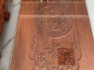 Bộ bàn ghế phòng khách gỗ hương đá mẫu Hoàng Gia chân 16cm 6 món (Chị Loan, Quảng Ninh)