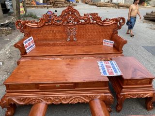 Bộ bàn ghế Hoàng Gia 5 món gỗ hương đá hàng đặt của chị Nga, Vũng Tàu