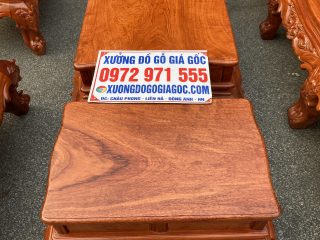 Bộ bàn ghế Hoàng Gia 5 món gỗ hương đá hàng đặt của chị Nga, Vũng Tàu