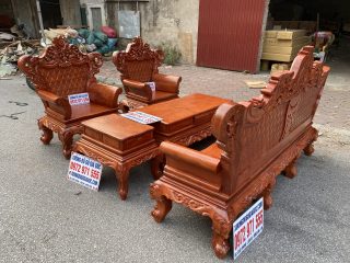 Bộ bàn ghế Hoàng Gia 5 món gỗ hương đá hàng đặt của chị Nga, Vũng Tàu