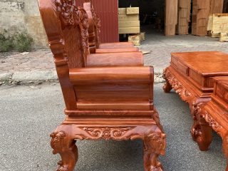 Bộ bàn ghế Hoàng Gia 5 món gỗ hương đá hàng đặt của chị Nga, Vũng Tàu