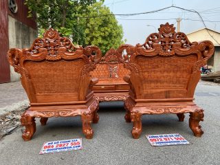 Bộ bàn ghế Hoàng Gia 5 món gỗ hương đá hàng đặt của chị Nga, Vũng Tàu