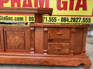 Kệ vát 2m37 gỗ hương đá hàng vip chọn vân đỉnh cao (Anh Tùng, Lạng Sơn)