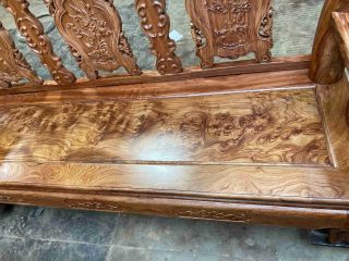 Bộ bàn ghế Minh quốc đào tay cột 12 mặt nu hương cực đẹp (Anh Bình, Bắc Ninh)