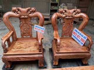 Bộ bàn ghế Minh quốc đào tay cột 12 mặt nu hương cực đẹp (Anh Bình, Bắc Ninh)