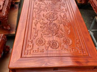 Bộ bàn ghế nghê đỉnh phượng hóa 9 món gỗ hương đá (Anh Lộc, Hà Nội)