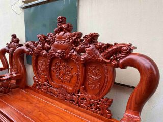 Bộ bàn ghế nghê đỉnh phượng hóa 9 món gỗ hương đá (Anh Lộc, Hà Nội)