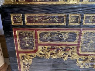 Bàn thờ ô xa sơn son thiếp vàng đục kênh bong đẳng cấp (Chú Mậu, Nam Định)