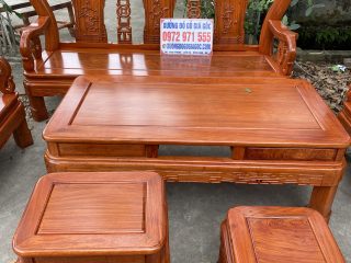Bộ bàn ghế Minh quốc triện gỗ hương đá 6 món (Anh Đoàn, Bắc Giang)