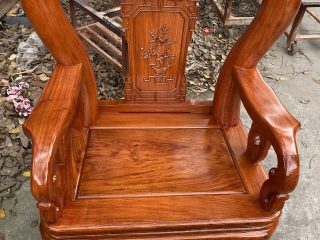 Bộ bàn ghế Minh quốc triện gỗ hương đá 6 món (Anh Đoàn, Bắc Giang)