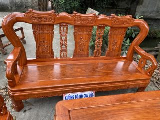 Bộ bàn ghế Minh quốc triện gỗ hương đá 6 món (Anh Đoàn, Bắc Giang)