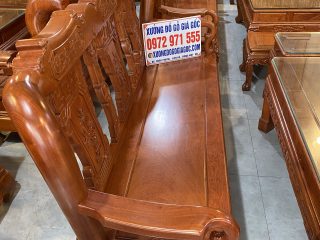 Bộ bàn ghế 6 món mẫu Minh quốc triện gỗ hương đá tay cột 10 (Anh Tài, Hà Nội)