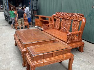 Bộ bàn ghế Minh quốc voi chiến 10 món gỗ hương đá hàng vip (Chú Nghiệp, Thanh Hóa)