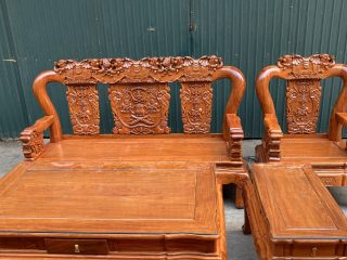 Bộ bàn ghế Minh quốc voi chiến 10 món gỗ hương đá hàng vip (Chú Nghiệp, Thanh Hóa)