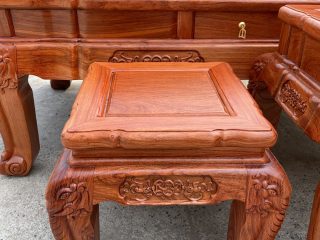 Bộ bàn ghế 6 món Minh quốc voi tay cột 12 gỗ hương đá (Chú Dũng, Nghệ An)