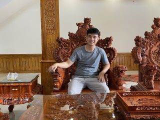 Bộ bàn ghế rồng đỉnh 10 món gỗ hương đá đục siêu đẹp (Anh Thế, Hải Dương)