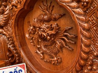 Bộ bàn ghế rồng đỉnh 10 món gỗ hương đá đục siêu đẹp (Anh Thế, Hải Dương)