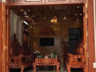 Bộ bàn ghế rồng đỉnh 10 món gỗ hương đá đục siêu đẹp (Anh Thế, Hải Dương)