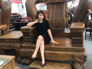 Siêu phẩm độc nhất vô nhị bộ quốc voi tay 32 gỗ mun đuôi công (hàng dự triển lãm)