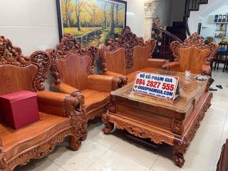 Bộ bàn ghế Hoàng Gia nguyên khối gỗ hương đá 10 món (Cô Châu, Hoàng Mai, Hà Nội) nguyên khối gỗ hương đá 10 món (Cô Châu, Hoàng Mai, Hà Nội)