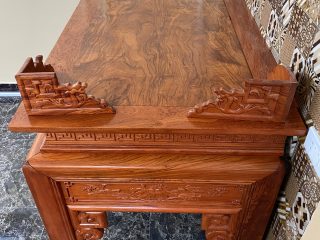 Án gian triện sen chân 10cm gỗ hương đá kích thước 175x87x127cm