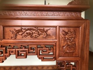 Án gian triện tứ quý chân 12cm gỗ hương đá (Chú Quang, Thái Bình)