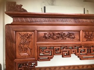 Án gian triện tứ quý chân 12cm gỗ hương đá (Chú Quang, Thái Bình)