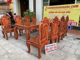 Mặt bên bộ bàn ăn hình chữ nhật