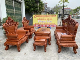 Bàn ghế hoàng gia K5V2 gỗ hương