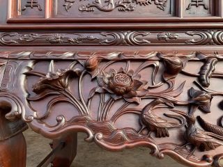 Sập thờ sen vịt gỗ gụ được làm vecli giả cổ (hàng đặt anh Tòng, Hà Nam)