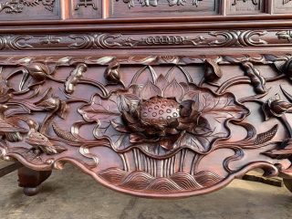 Sập thờ sen vịt gỗ gụ được làm vecli giả cổ (hàng đặt anh Tòng, Hà Nam)