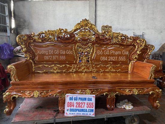 Ghế dài bộ hoàng gia dát vàng