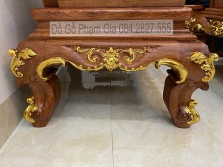 Yếm ghế liền khối đục hoa lá tây